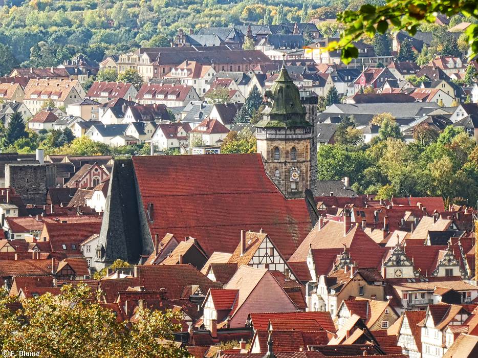 Die dreischiffige, gotische St.-Blasius-Kirche in der Altstadt von Hann. Münden.