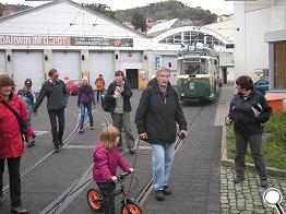 Abmarsch vom Straßenbahndepot